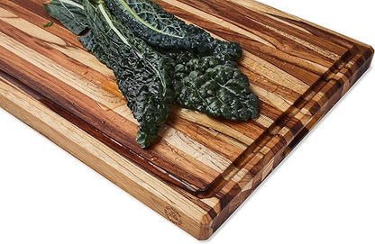 Sonder Los Angeles, XL Thick Teak Wood Cutting Board for Kitchen with Juice Groove, Sorting Compartments, Charcuterie Cheese Board 20x15x1.5 in (Gift Box Included)