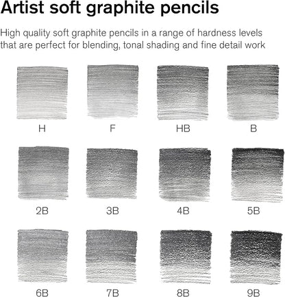 Winsor & Newton Studio Collection Artist Pencils, Graphite Pencils, Set of 12