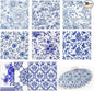Crtiin 36 Pack 9 Styles Decoupage Napkins Assorted Floral Decorative Decoupage Napkins Chinoiserie Cocktail Paper for DIY Crafting Birthday Party, Each Unfolded 13 Inch(Blue and White Floral)