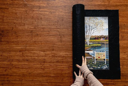 Buffalo Games - Roll-Up Puzzle Mat - Puzzle Saver and Assembly Accessory - Felt Mat - Fits up to 1000 Piece Puzzle - Black
