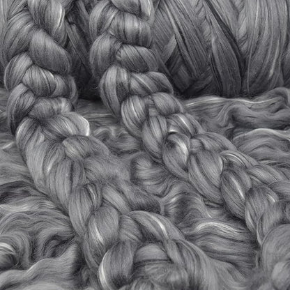 Merino Silk Luxe Tonal Designer Blend. Superfine Merino, Mulberry Silk, Tussah Silk. Top Roving for Spinning or Felting. Stardust 4oz