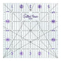 The Quilted Bear Quilting Rulers - Transparent Acrylic Non Slip Quilting, Patchwork & Sewing Ruler with Clear Black Lines & 30, 45 & 60 Degree Angles for Perfect Accuracy & Precision (6" x 6")