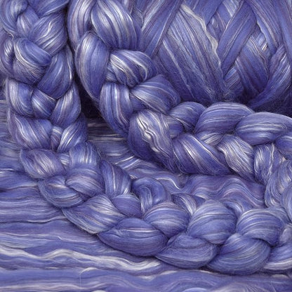 Merino Silk Luxe Tonal Designer Blend. Superfine Merino, Mulberry Silk, Tussah Silk. Top Roving for Spinning or Felting. Velvet Dream 1oz