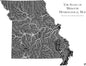 Muir Way Hydrological River Map of Missouri - Watershed Topographic Wall Art for Home, Office, or Travel Decor - Unframed Flat Paper Print, 24x30