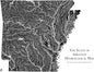 Muir Way Hydrological River Map of Arkansas - Watershed Topographic Wall Art for Home, Office, or Travel Decor - Unframed Flat Paper Print, 24x30