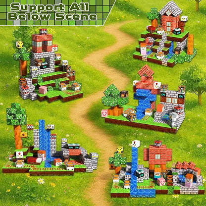 200PCS Magnetic Blocks - Forest Magnetic Building Blocks, Stacking Magnets for Kids, Strong Magnets, Sensory Toy for STEM Learning Toys for Kids 3+ Boys and Girls Christmas Birthday Creative Gifts