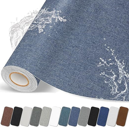 Fabric Repair Patch, Fabric Large Repair Tape, Self-Adhesive Patches for Furniture, Sofa, Car Interior, Shoes, Hand Bag, Clothing (Dark Blue, 3.5X79 Inch)