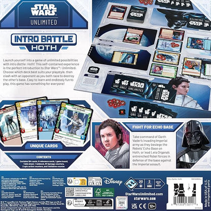 Asmodee Star Wars: Unlimited TCG - Intro Battle Hoth - Easy-to-Learn Trading Card Game Starter Set with Pre-Built Vader & Leia Decks for Kids & Adults, Ages 12+, 2+ Players, 20 Min Playtime