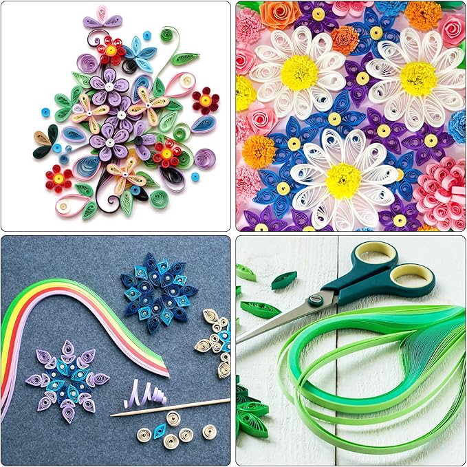 PATIKIL 120pcs Quilling Paper Strips Paper Flowers Quilling Kits 3/8"(10mm) Origami Paper for Adults Beginner Art Craft, 21"(54cm) Emerald Green
