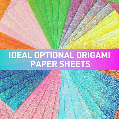 Glitter Origami Paper: 100 Sheets 10 Colors Shiny Iridescent Paper - 6 Inch Square Colored Paper for DIY Decoration, Scrapbook Decor, Folding Crafts, Arts and Crafts Projects
