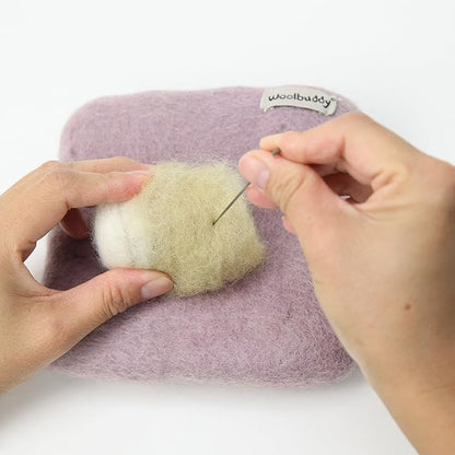 Woolbuddy Needle Felting Pad - Durable Wool Mat for Craft Projects, Foam Alternative, 6"x6"x1.5" (Lime)