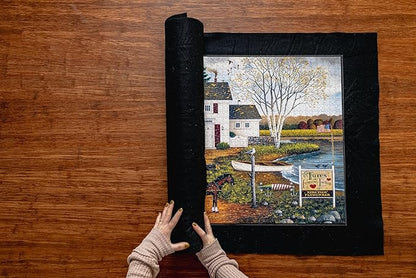 Buffalo Games - Roll-Up Puzzle Mat - Puzzle Saver and Assembly Accessory - Felt Mat - Fits up to 1000 Piece Puzzle - Black