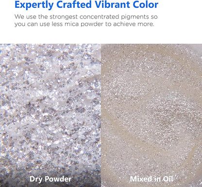 Rolio Premium Mica Powder - Pearl White (50G / 1.76oz) - 1 Jar of White Pigment Powder for Epoxy Resin, Dye, Soap Making, Nail Polish, Paint, Candle Making, Bath Bombs, Slime
