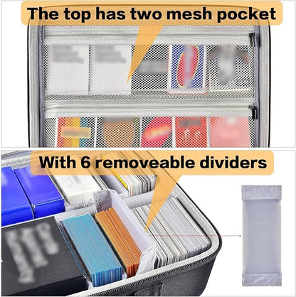 ALLPRIMO Trading Card Case Storage Box for 2700+ Cards. Deck Boxes Travel Organizer Holder Compatible with TCG/for Topps Baseball Sports/for C.A.H/for UNO/for MTG/for Yu-Gi-Oh Games -Grey Inner