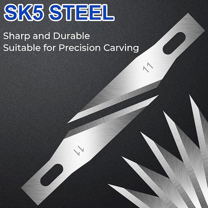 DIYSELF 150 PCS Exacto Knife Blades 11, Sharp Hobby Knife Blades, High Carbon Steel Craft Knife Blade, #11 Replacement Exacto Blade for Art, Scrapbooking, Stencil, Paper Cutting