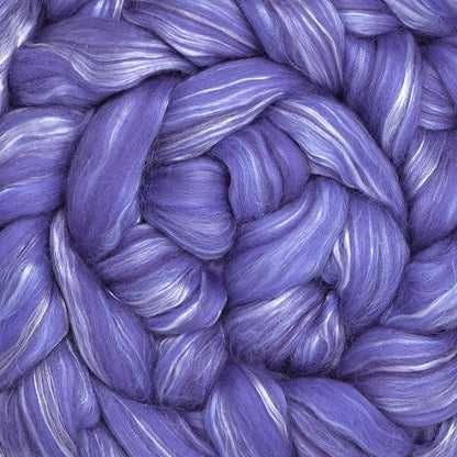Merino Silk Luxe Tonal Designer Blend. Superfine Merino, Mulberry Silk, Tussah Silk. Top Roving for Spinning or Felting. Velvet Dream 1oz