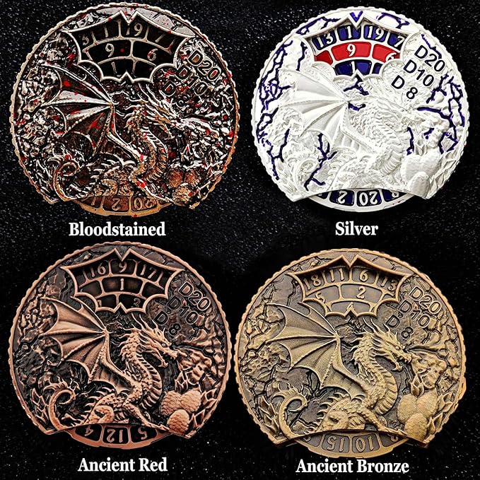 DND Dice Set Roulette: Fidget D4 D6 D8 D10 D10% D12 D20 All in One Metal D&D Spinner Dice - Cool Role Playing Dice Gifts for Dungeons and Dragons TRPG MTG Games Lover Players (Ancient Bronze)