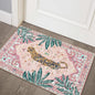 Hippie Rugs, 2x3 Faux Wool Tropical Pink Boho Throw Rugs for Bathroom Kitchen Small Indoor Entryway Rug Modern Vintage Distressed Indian Accent Floor Mat Non-Slip Washable