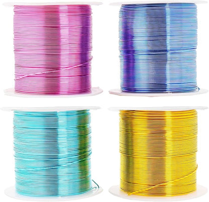 Mandala Crafts 18 Gauge Anodized Aluminum Craft Wire for Jewelry Making - 400 FT Colored Flexible Pastel Wire - Bendable for Bonsai Armature Crafting Sculpting