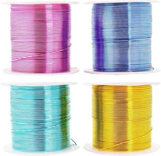 Mandala Crafts 18 Gauge Anodized Aluminum Craft Wire for Jewelry Making - 400 FT Colored Flexible Pastel Wire - Bendable for Bonsai Armature Crafting Sculpting