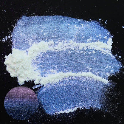 Matio Chameleon Mica Powder, 1.06oz/ 30g Galaxy White Chrome Powder, Pearlescent Effect Color Shift Pigment for Resin Craft, Soap Candle Dye, Nail Art, Makeup, Bath Bomb, Paint, Slime Pigment