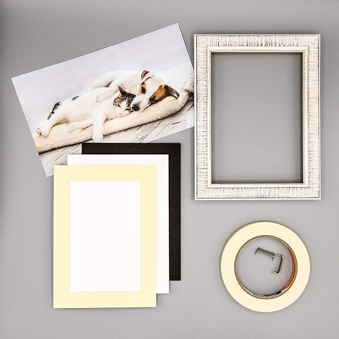 5x7 Mat for 8.5x11 Frame - Precut Mat Board Acid-Free Soft Yellow 5x7 Photo Matte For a 8.5x11 Picture Frame, Premium Matboard for Family Photos, Show Kits, Art, Picture Framing, Pack of 100 Mats