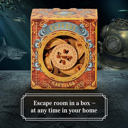 iDventure Cluebox - Captain's Nemo Nautilus - Escape Room Game - Puzzle Box - Sequential 3D Puzzle for Adults - Brain Teaser - Birthday Gift Gadget for Men and Women - Money Box