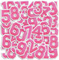 Number Iron On Patches, Numbers 0-9 Embroidery Applique Patch, DIY Decorative Heat Press Patches for Clothing Jeans Jackets Backpacks Hats (Pink 50 Pcs)
