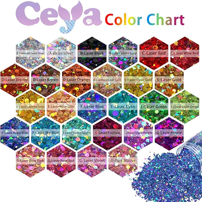 Ceya Holographic Chunky Glitter 4.9oz/ 140g Rose Red Craft Glitter Powder Mixed Chunky Fine Flakes Iridescent Nail Sequins Fe for Nail Art, Hair, Epoxy Resin, Tumblers, Slime, Painting, Festival Decor