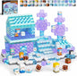 GobiDex 100PCS Magnetic Blocks Magnet Building Toys, Princess Castle Toys for Girls, Upgraded STEM Sensory Birthday Gift for Kids Age 3+ Years Old