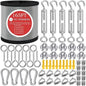 165FT Steel Cable Kit | M5 Turnbuckle & 1/8" Stainless Steel Wire Rope