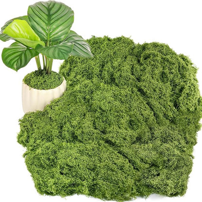 Fake Green Moss for Potted Plants, 10.6OZ Moss Decor Artificial Faux Moss for Crafts Preserved Moss for DIY Decorative Moss Table Centerpieces Decor Fairy Garden Floral Wedding (300g) (Dark Green)