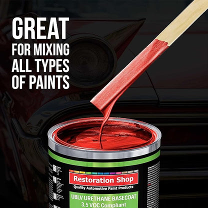 Custom Shop Craft and Paint Sticks - (Pack -100 Sticks) 12" Inch Premium Grade Wood Stirrers/Paddles - Use for Wood Crafts, Mixing Epoxy Resin or Paint, Garden Sign Posts