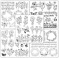 Whaline 5 Sheets Wildflower Clear Stamps Floral Leaves Butterfly Silicone Transparent Stamps for DIY Craft Card Making Scrapbooking Embossing Album Decor