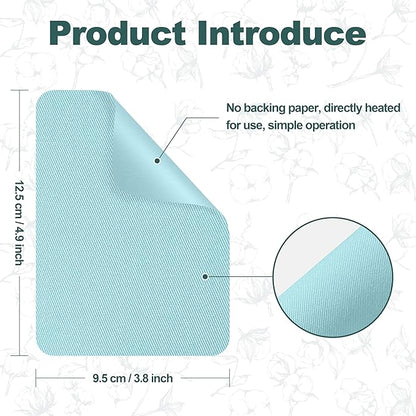 Iron on Patches for Clothes, 8 Pieces Patches for Cloth, 100% Cotton Fabric Patches for Clothing, Bag, Hat Repair, Clothing Repair Decorating Kit 3.7" by 4.9" (9.5 cm x 12.5 cm, Light Blue)