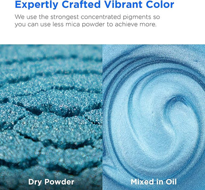 Rolio Premium Mica Powder - Cyan Rock Candy (50G / 1.76oz) - 1 Jar of Blue Pigment Powder for Epoxy Resin, Dye, Soap Making, Nail Polish, Paint, Candle Making, Bath Bombs, Slime