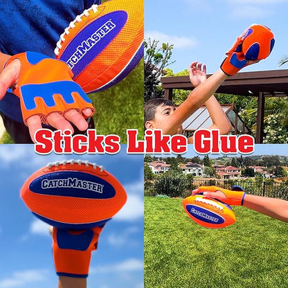 Funwares CatchMaster Water Football Set – Lightweight, Double-Laced Ball + 2 Gloves for Beach, Swimming Pool, or Backyard – All Weather Fun & Active Play for Kids, Teens & Families