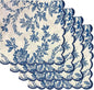 Ridhi Incremental Blue Hand Block Print Napkins 18" x 18" Set of 4 Reusable Cotton Dinner Napkins for Weddings, Parties & Everyday Dining, Thanksgiving, Christmas, Fall