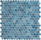 Denim Blue Penny Round Mosaic Glass Tile – Sample Swatch- 4"x5" - Luxurious Design for Bathroom Walls, Kitchen Backsplash, Shower Walls - Elegant Wall Decor - NOT Peel and Stick Tile