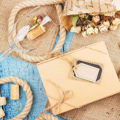 4 Inch Natural Burlap Fabric Roll 10 Yards, Jute Ribbon for DIY Gift Wrapping, Craft Projects, Wedding, Christmas, Home Decoration (10 cm, 4 in)