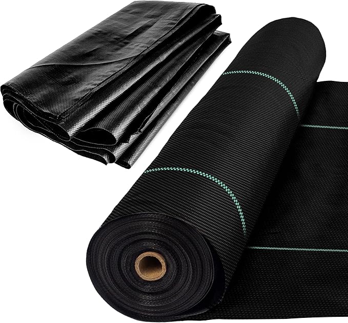 Woven Geotextile Fabric for Driveway and Road Stabilization, Construction Underlayment, Erosion Control, Commercial Grade 50 Year for Gravel Roads and Pavers (15x30) Ships Folded