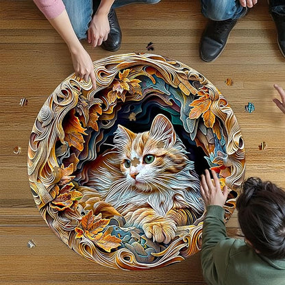masseruon Puzzles for Adults 1000 Pieces-Cat Puzzle-26.6 * 26.6in Round Jigsaw Puzzels with HD Matte Finish-Hard Difficult Puzzel for Adult-Challenging Gift for Puzzel Lovers Home Decor