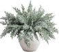 10 Packs 16.5" Artificial Christmas Snow Pine Branches, Snow Flocked Faux Greenery Norfolk Pine Sprigs Cypress Stems, White Frosted Fake Foliage Pine Needle Picks for DIY Craft Garland Home Decor