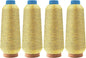 Mandala Crafts 4 Pack of Serger Threads Cones Spools - 150D/2 Polyester Metallic Gold Threads for Sergers Machine and Overlock Quilting Sewing Machine