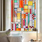 3D Stained Glass Window Privacy Film, Heat Control UV Blocking Static Cling Decorative Window Film for Bathroom,Front Door,Home Non Adhesive,35.4 x 78.7 inches Autumn Reverie