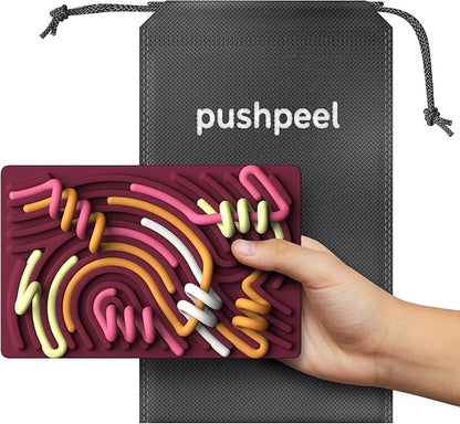 Sensory Activity Board: Silicone Fidget Toy for Calming, Stress, Anxiety, ADHD & Autism | Silent, No Mess | Kids 3+ & Adults | Includes Portable Travel Bag & 11 Strings