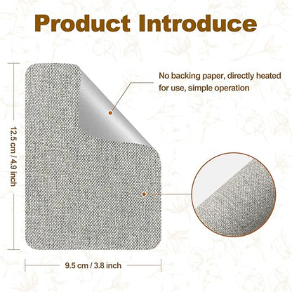 Iron on Patches, 8 Pieces Iron on Linen Patches, Fabric Patches for Couch, Tent, Clothing, Seat, Linen Repair Kit 3.7" by 4.9" (9.5 cm x 12.5 cm, Light Grey)