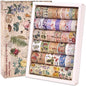 42 Rolls Vintage Washi Tape Set, Floral Letter Butterfly Mushroom Botanical Flower Writable Decorative Tapes for Scrapbooking , Junk Journal Supplies, Bullet Journaling 5-75mm Wide 9.84ft long/Roll