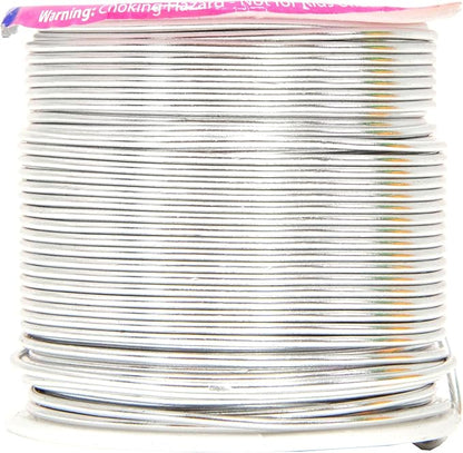 Mandala Crafts 16 Gauge Anodized Aluminum Craft Wire for Jewelry Making – 390 FT Colored Flexible Silver Copper Tone Wire - Bendable for Bonsai Armature Crafting Sculpting