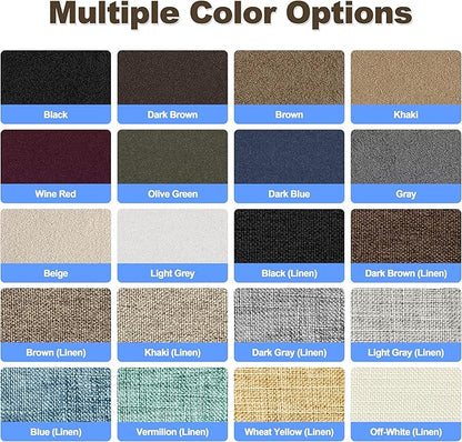 Azobur Coarse Linen Repair Patches, 6 Piece Self-Adhesive Linen Fabric Patches, Multi Color, Can be Used for Linen Sofa Repair and Linen Clothes Repair, Quick Fix Sofa.(Black)